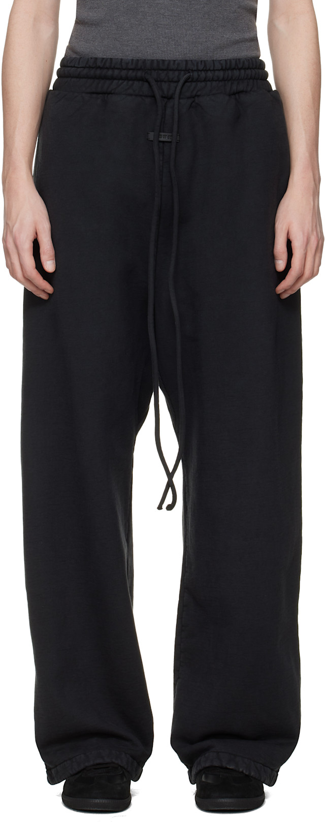 Fear of God: Black Sunfaded Wide Leg Sweatpants | SSENSE