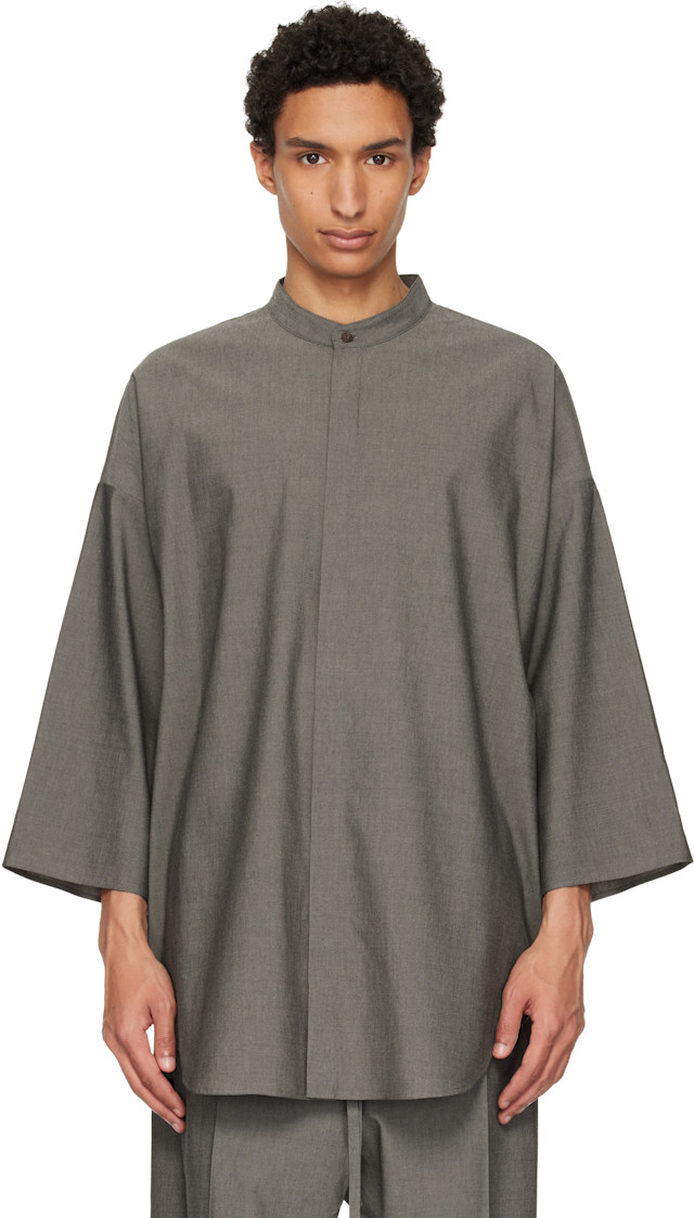 Fear of God: グレー コットン ウール オックスフォード リラックス