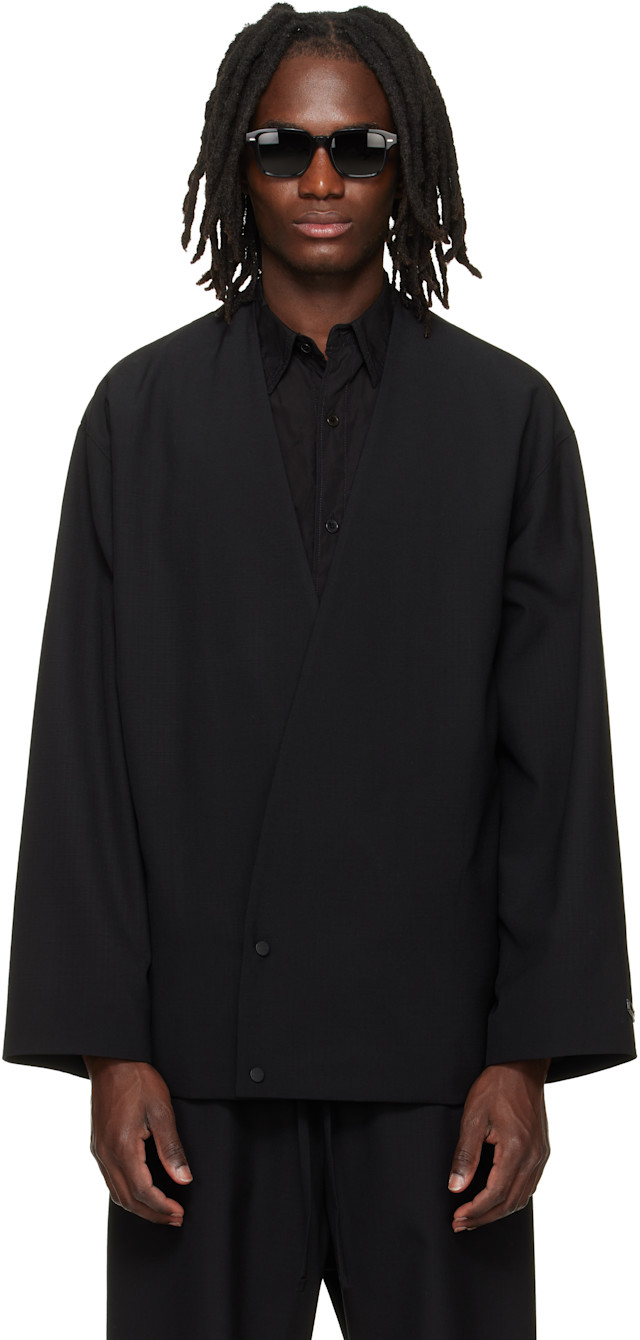 Fear of God: ブラック Relaxed Cropped Lapelless テーラード