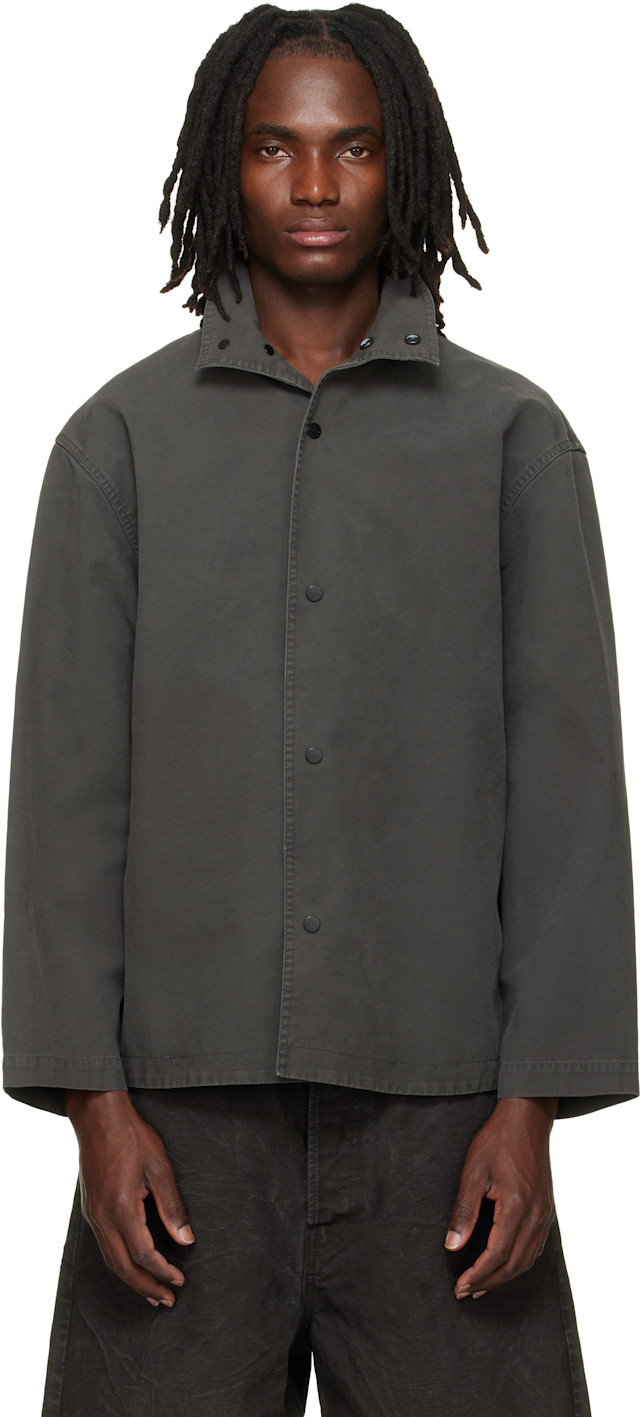 Fear of god 7th コットンスカーフ グレー Fear of God: Gray Garment Dyed Cotton Sport Jacket | SSENSE