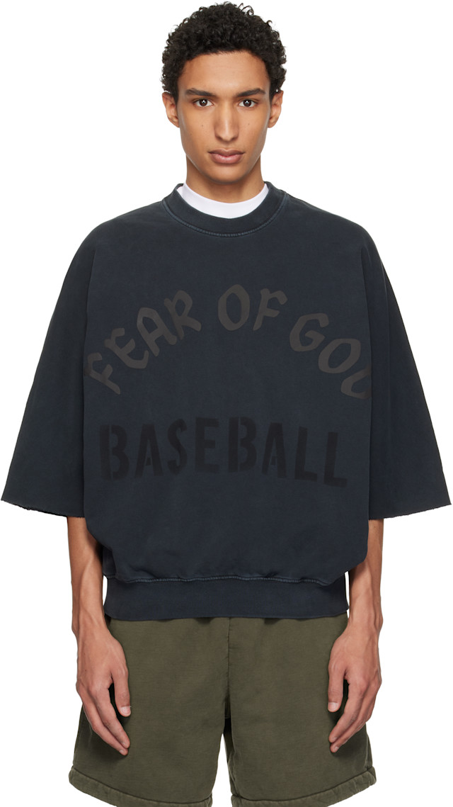 Fear of God: Black 'Baseball' Cut Sleeve Sweatshirt | SSENSE Canada