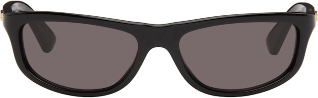 Bottega Veneta: Black Rectangular Squared Sunglasses | SSENSE