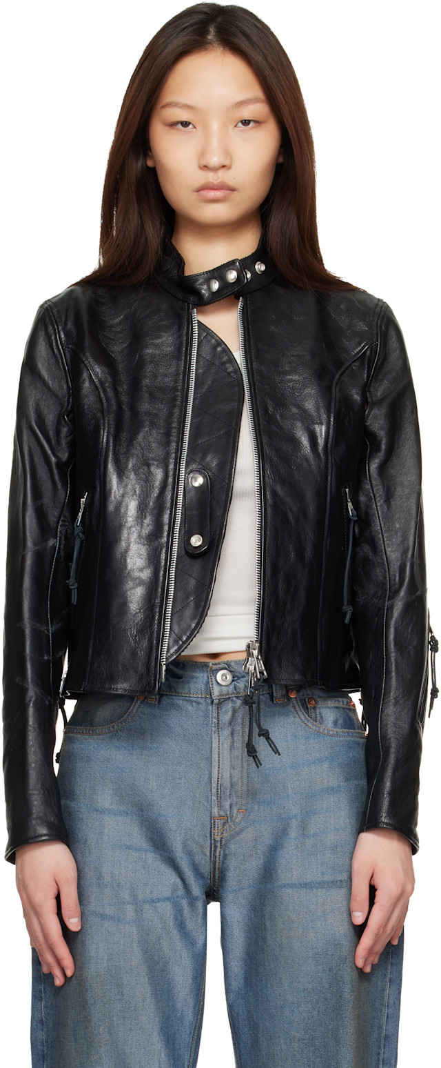 OUR LEGACY: Black Yokai Leather Jacket | SSENSE