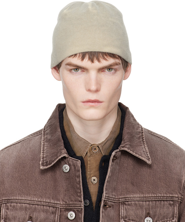 OUR LEGACY FW25 KNIT HAT グレー OUR LEGACY: Gray Spray-Dyed Beanie | SSENSE
