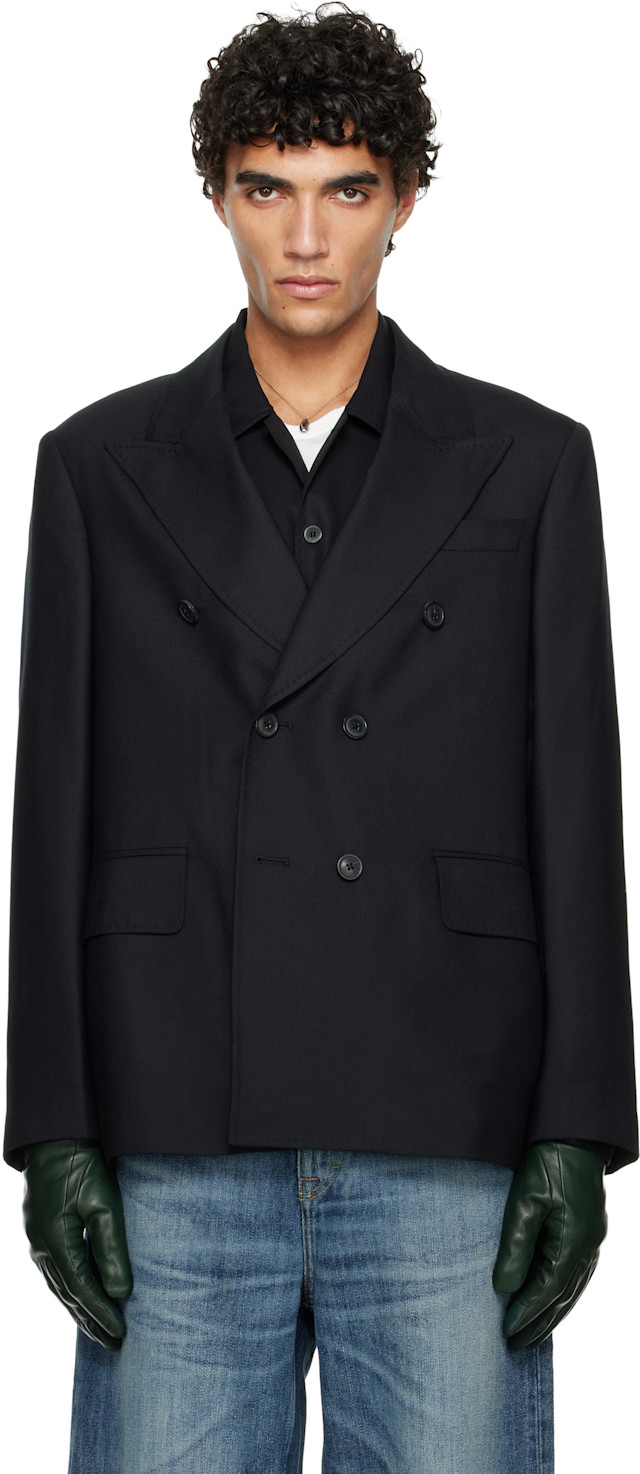 OUR LEGACY: Black Unconstructed DB Blazer | SSENSE