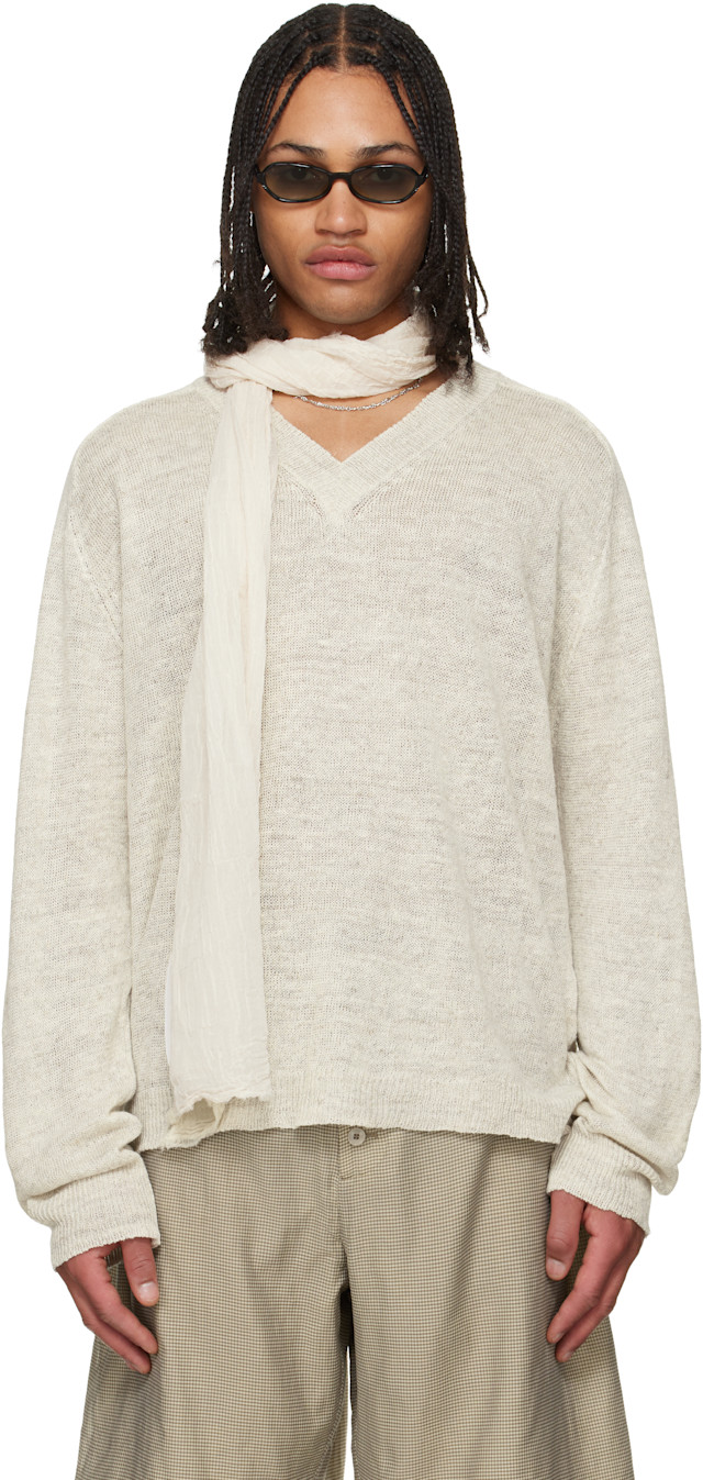 OUR LEGACY: Off-White Rue V-Neck Sweater | SSENSE