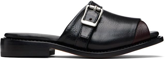 靴 41 our legacy GINZA SANDAL OUR LEGACY: Black & Burgundy Ginza Sandals | SSENSE Canada
