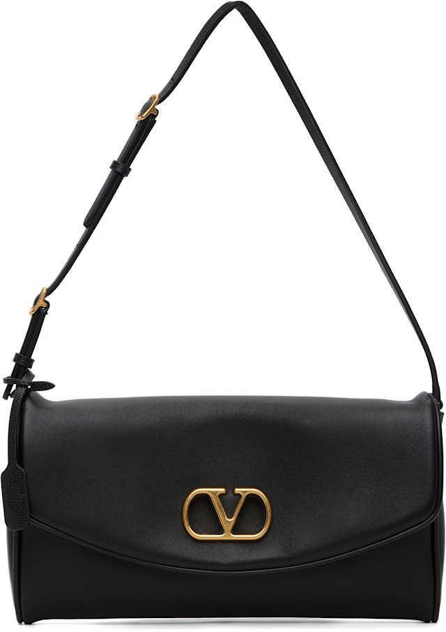バッグ VALENTINO GARAVANI shoulder bag leather Valentino Garavani: Black DeVain Small Nappa Shoulder Bag | SSENSE