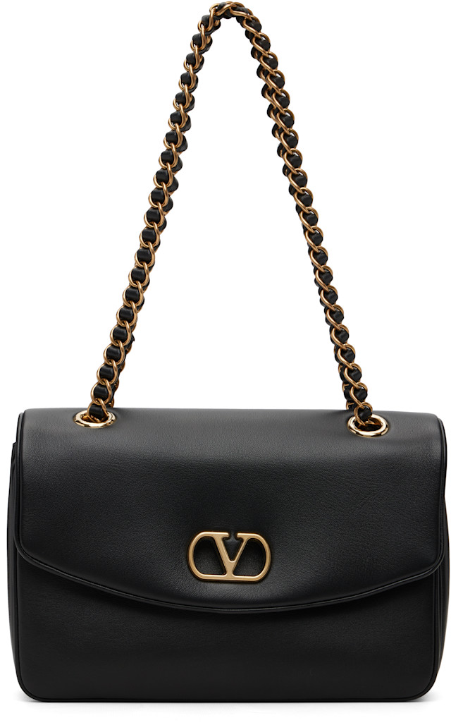 Valentino Garavani: Black Djuna Medium Chain Bag | SSENSE