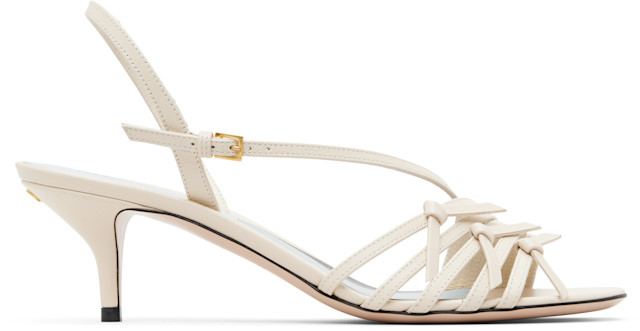 Valentino Garavani: White Nodine Heeled Sandals | SSENSE