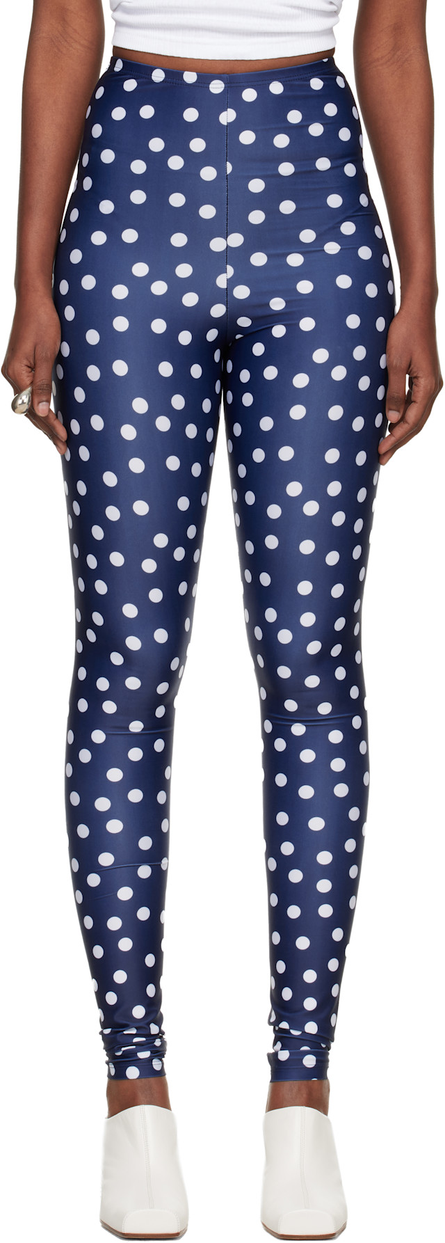 Jean Paul Gaultier: ネイビー 'The Polka-Dot' レギンス | SSENSE 日本