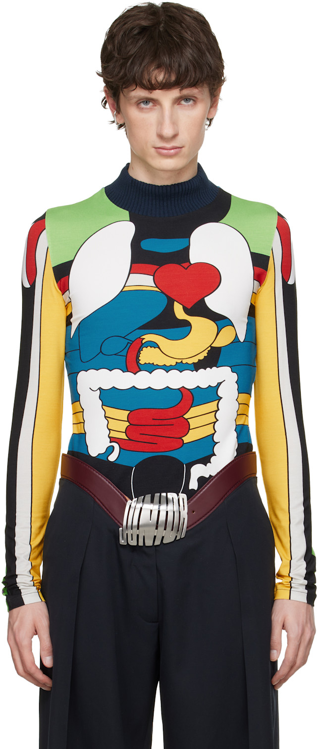 Jean Paul Gaultier: Multicolor 'The Body Map Organ' Top | SSENSE
