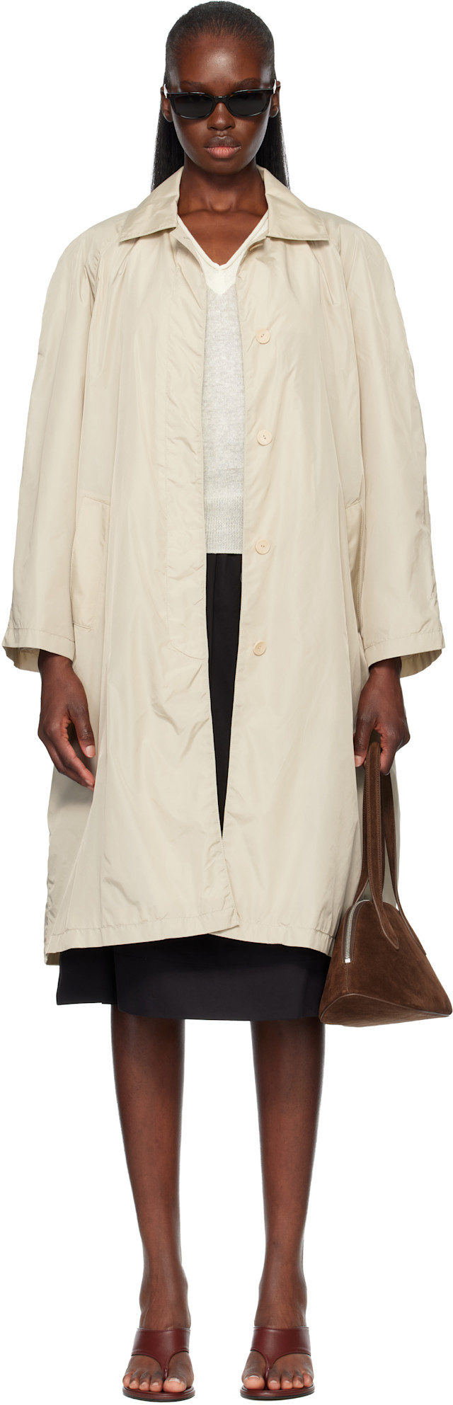 Nothing Written: Beige Urban Nylon Trench Coat | SSENSE