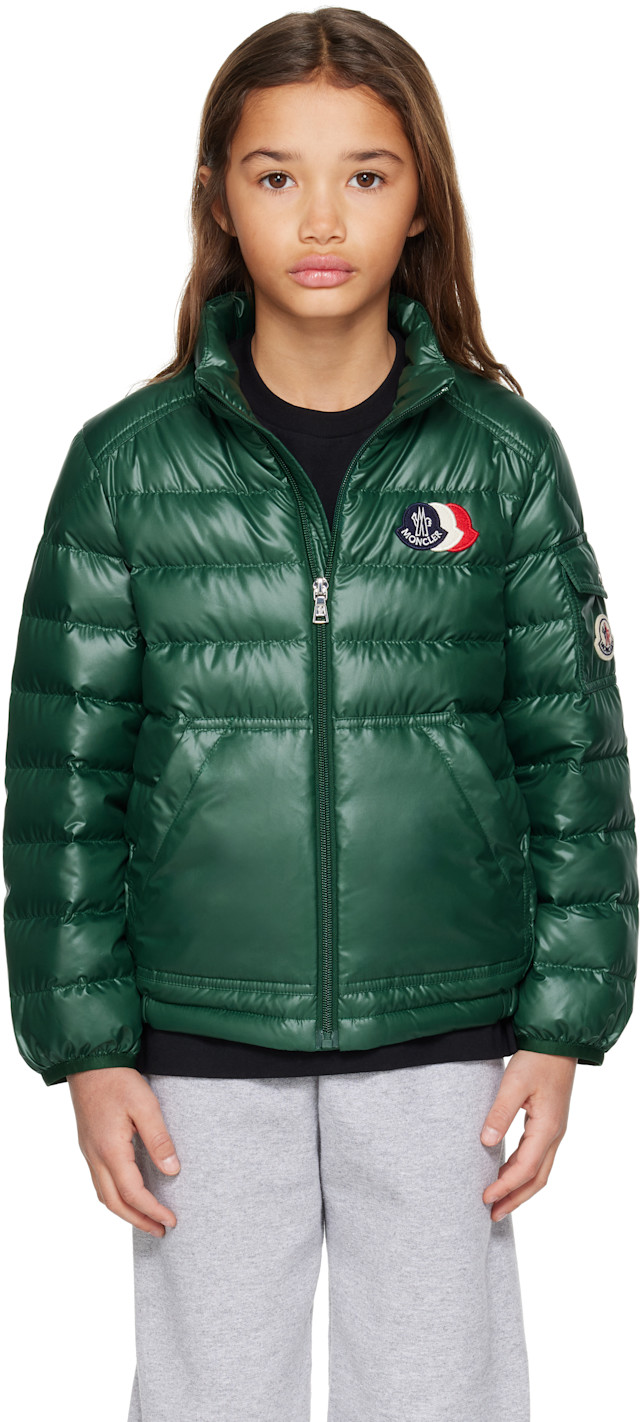 Moncler Enfant: Big Kids Green Bengi Down Jacket | SSENSE