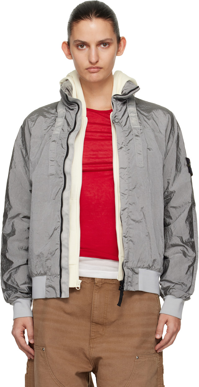 Stone Island: グレー 4100064 Nylon Metal ECONYL Watro-TC ボンバー
