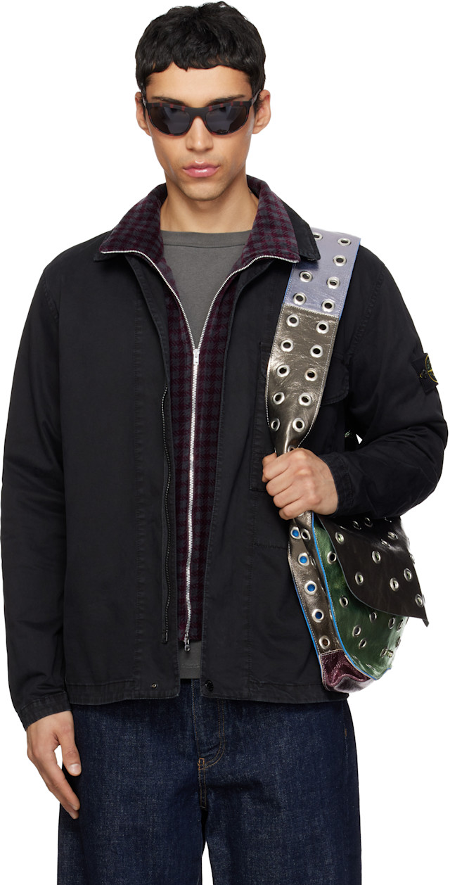 Stone Island: ブラック 1200001 Organic Cotton Stretch 'Old' Effect