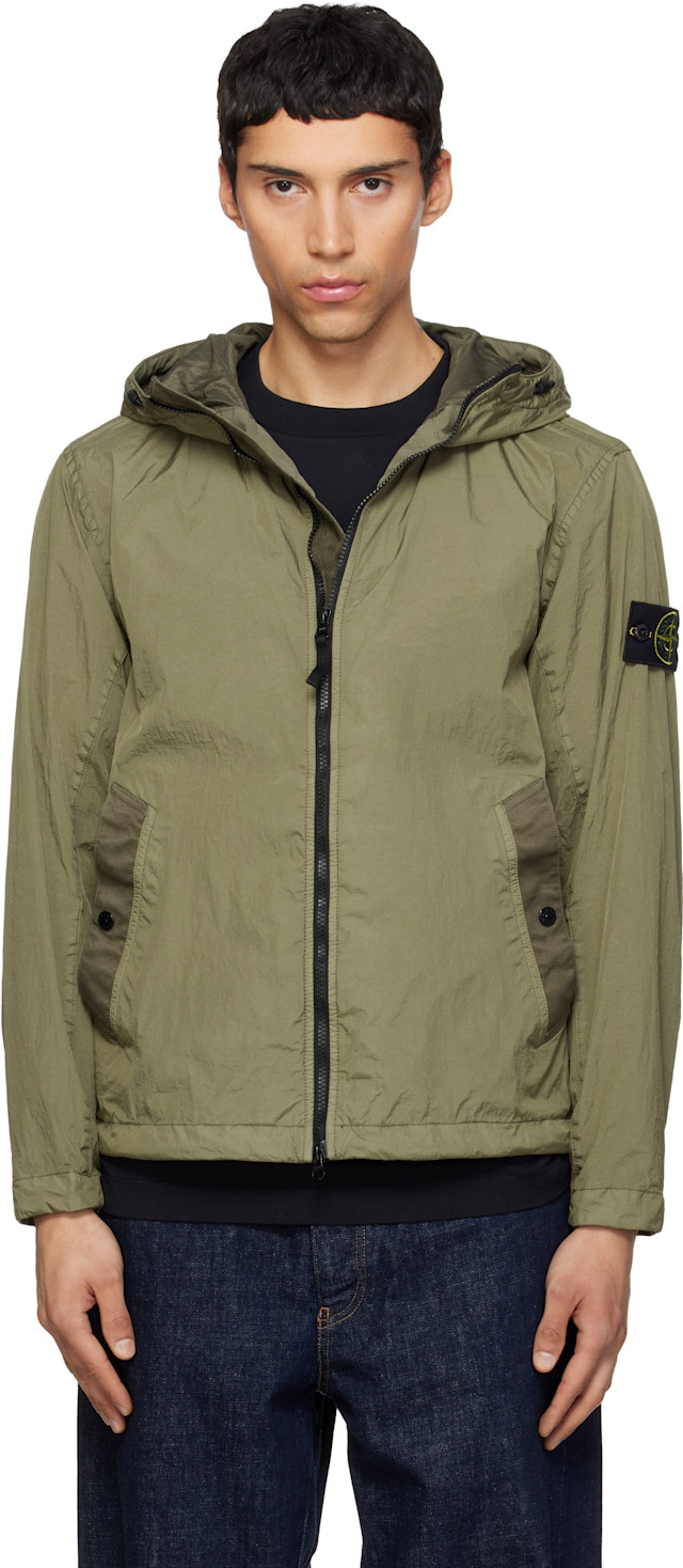 Stone Island: Khaki 4100001 Crinkle Reps NY Jacket | SSENSE
