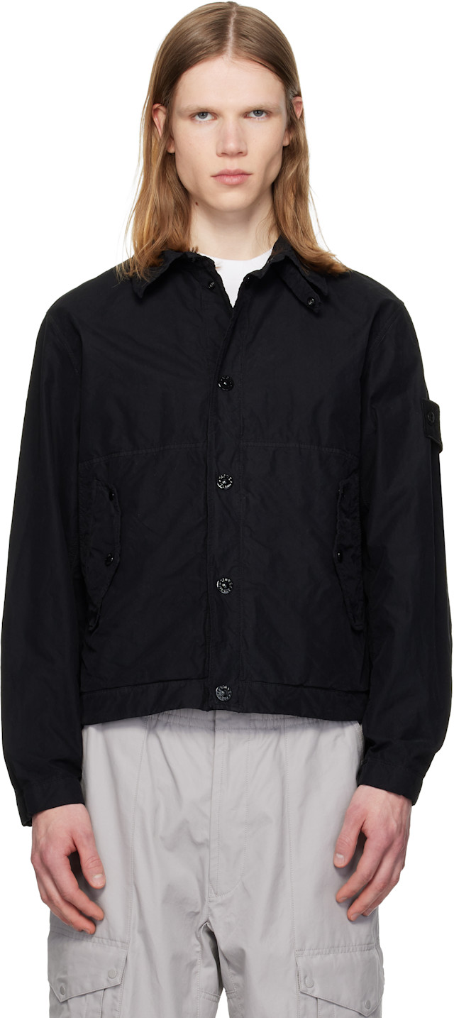 Stone Island: Black 4100036 David Light-TC_S.I. Ghost Jacket