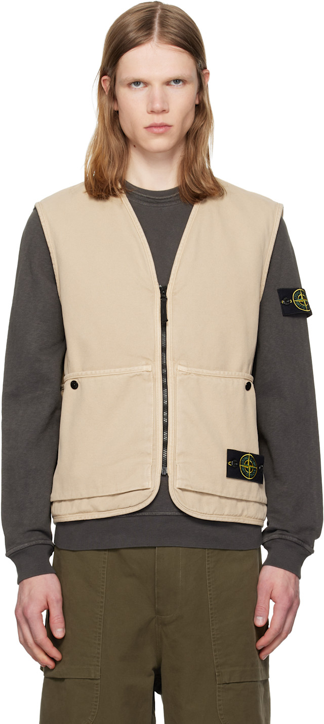 Stone Island: ベージュ 6100007 Organic Panama Cotton 'Old' Effect