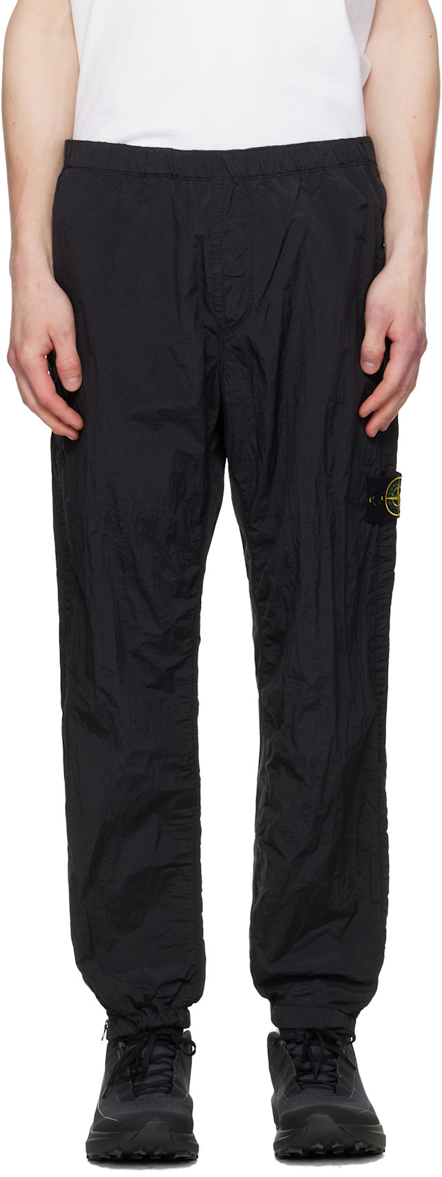 Stone Island: Black 3100035 Nylon Metal ECONYL Trousers | SSENSE