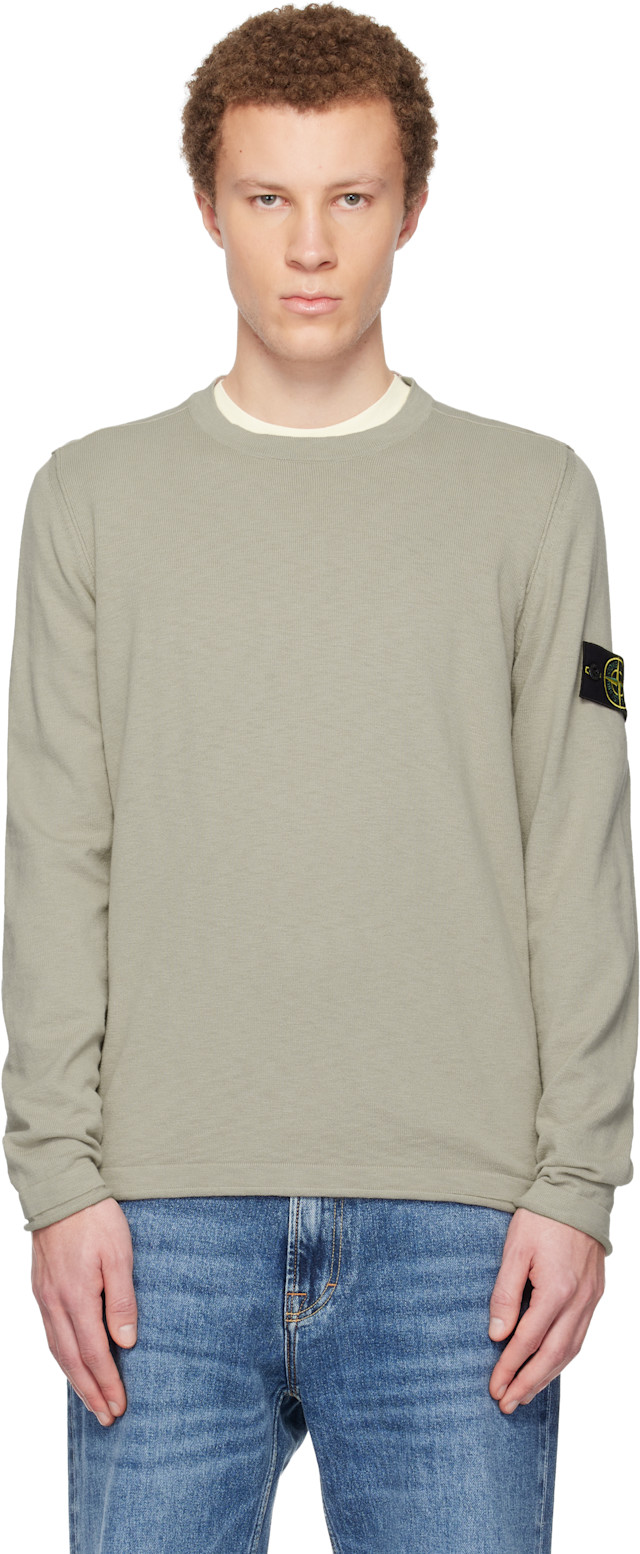 Stone Island: Beige 5100052 Organic Cotton Sweater | SSENSE