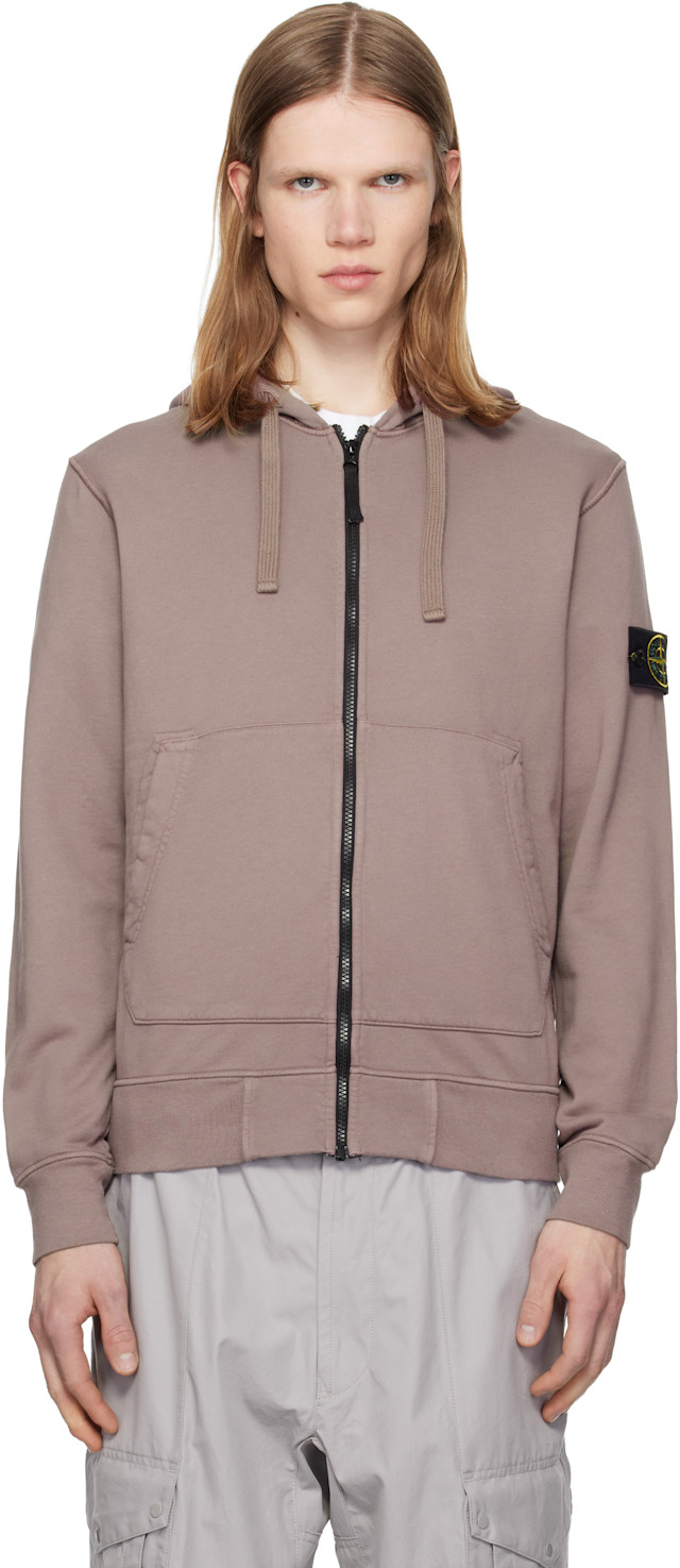 Stone Island: パープル 6100061 Organic Cotton Fleece フーディ