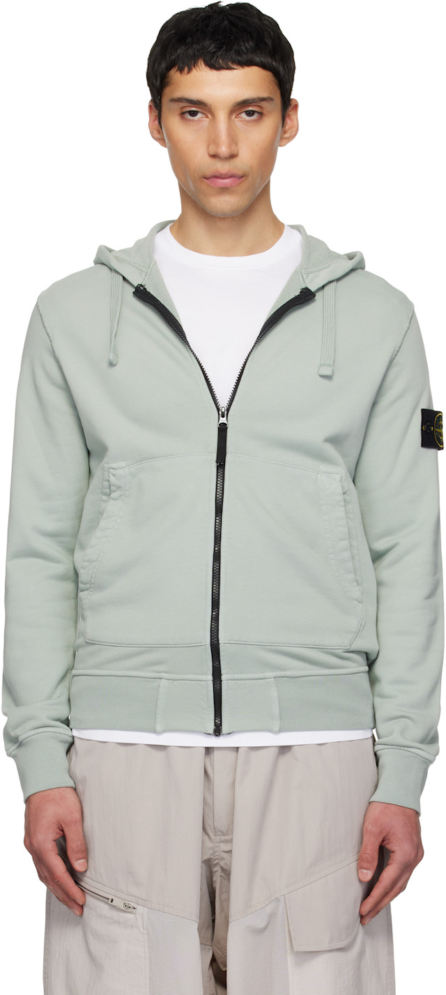 Stone Island: Green 6100061 Organic Cotton Fleece Hoodie | SSENSE