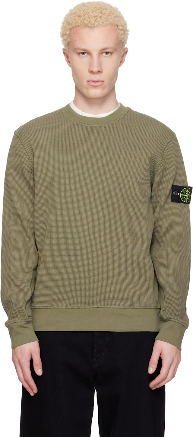 Stone Island: Khaki 6100056 Organic Cotton Waffle Fleece