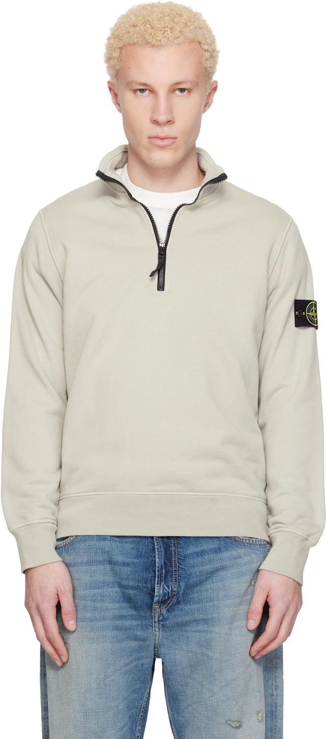 Stone Island: Gray 6100070 Organic Cotton Fleece Sweatshirt | SSENSE