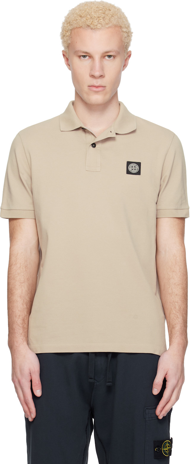 Stone Island: ベージュ 2200008 Organic Cotton Piqué Stretch