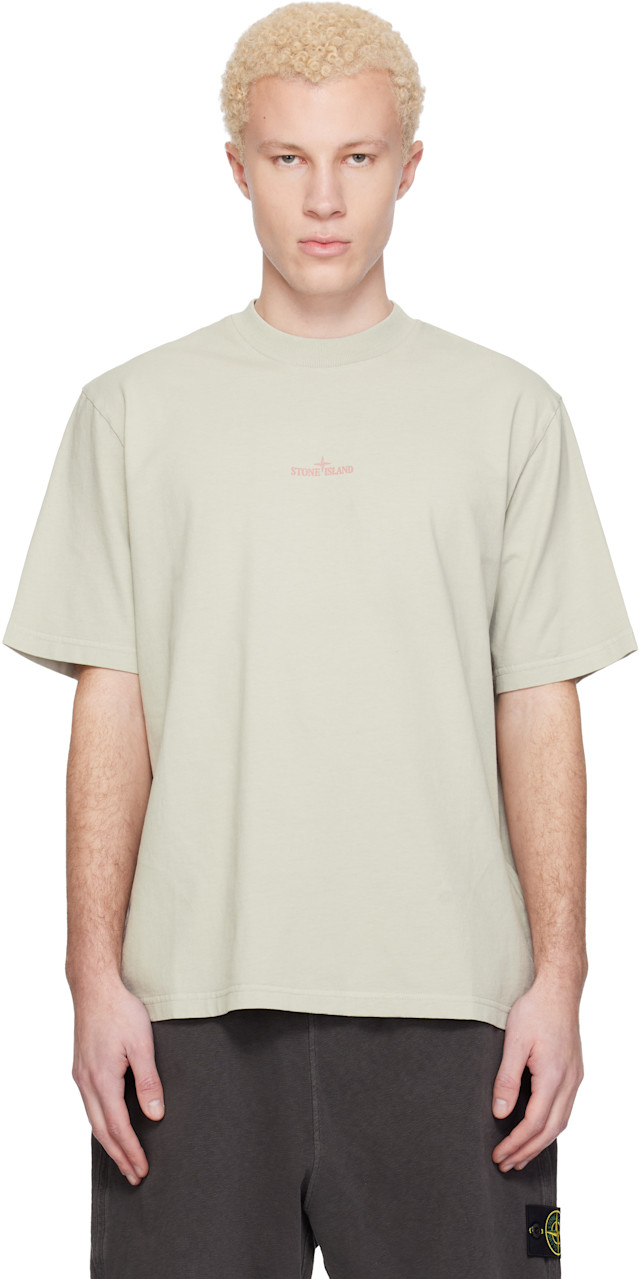 Stone Island: Gray 2100001 Combed Organic Cotton Jersey T-shirt
