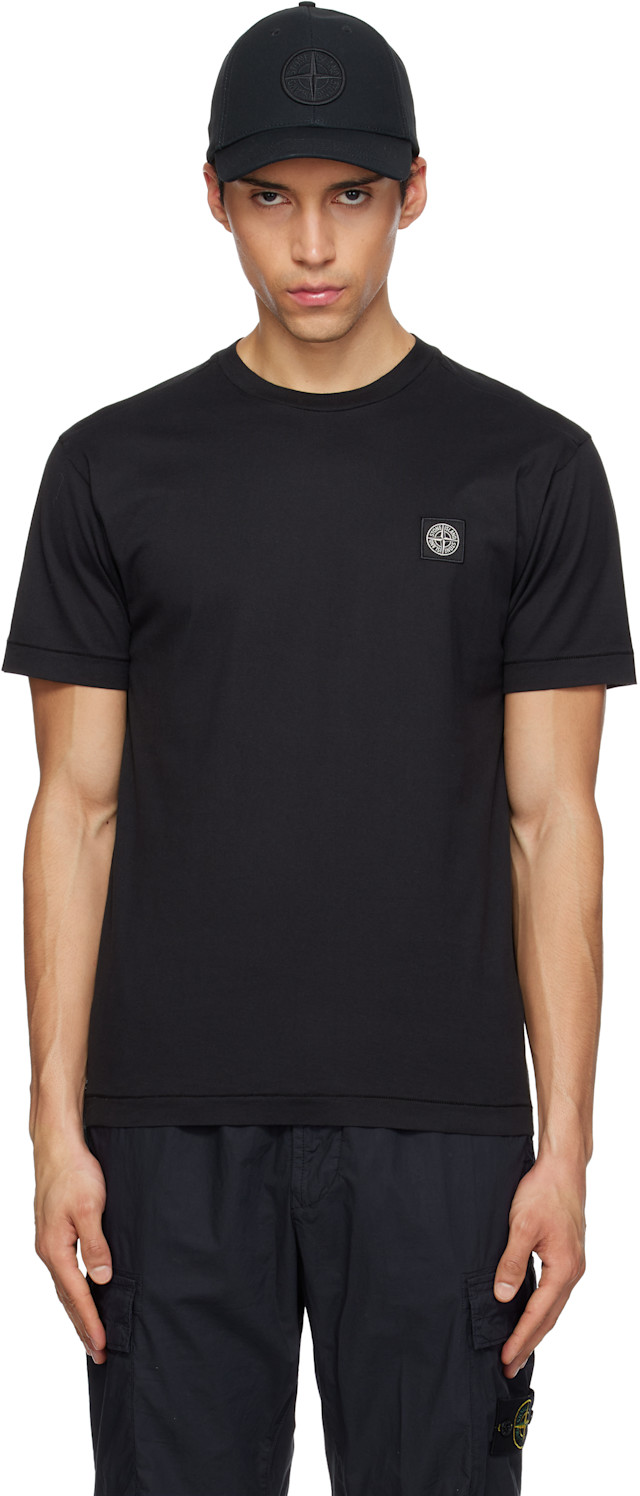 Stone Island: ブラック 2100027 60/2 コットンジャージ Tシャツ