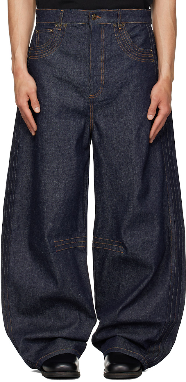 EGONlab: Blue Overscaled Jeans | SSENSE