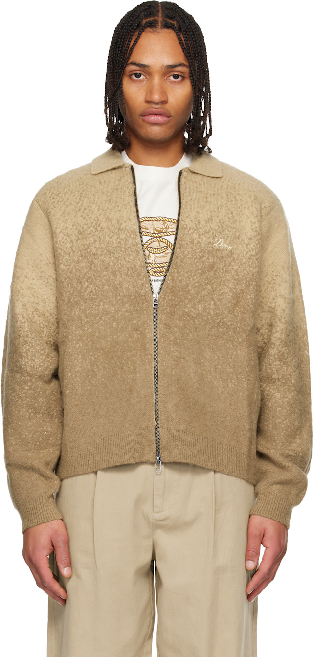 Woolly SLV Knit CD  ベージュ Dime: Beige Mohair Double Zip Knit Sweater | SSENSE