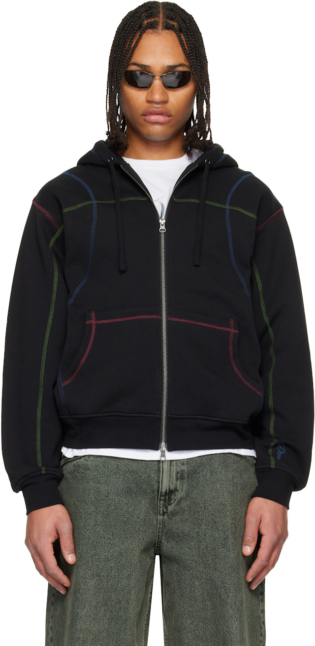 Dime: Black Court Zip Hoodie | SSENSE Canada