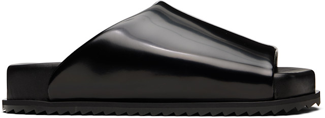 YUME YUME: Black Finn Slides | SSENSE