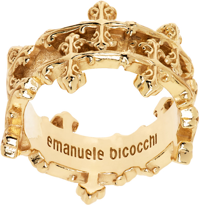 Emanuele Bicocchi: Avelli Cross Double Band Ring | SSENSE