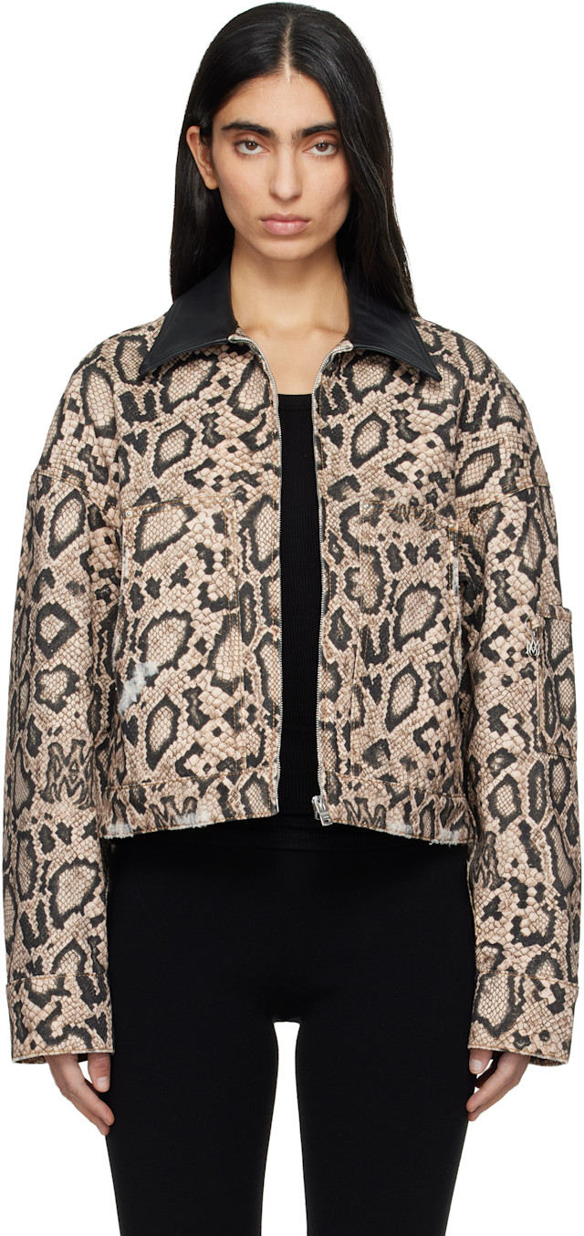 AMIRI: Brown & Black Snake Denim Jacket | SSENSE