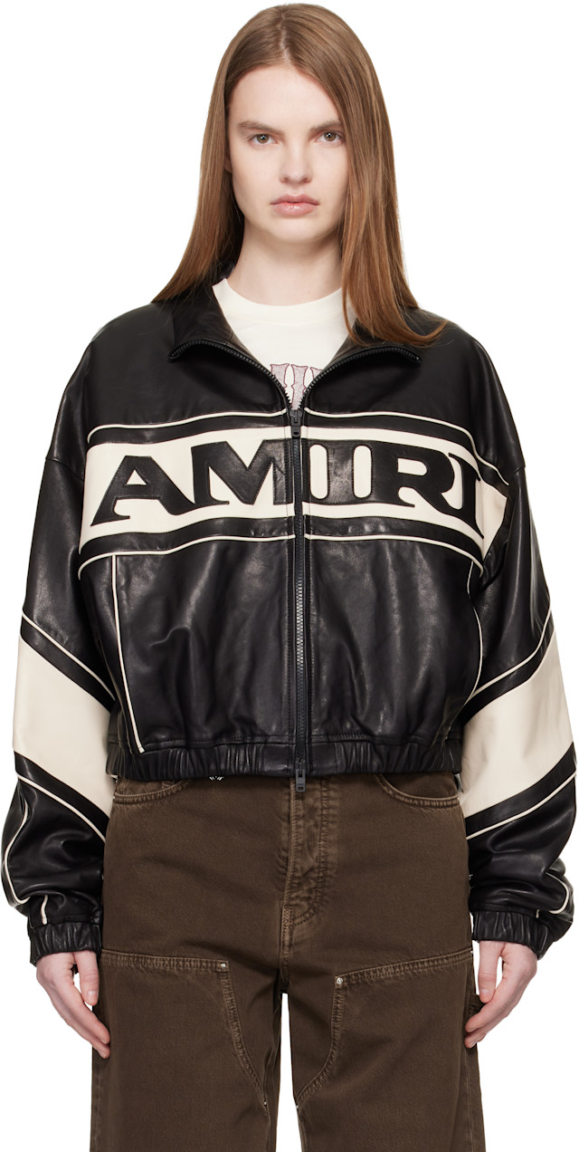AMIRI: Black AMIRI Sport Leather Jacket | SSENSE