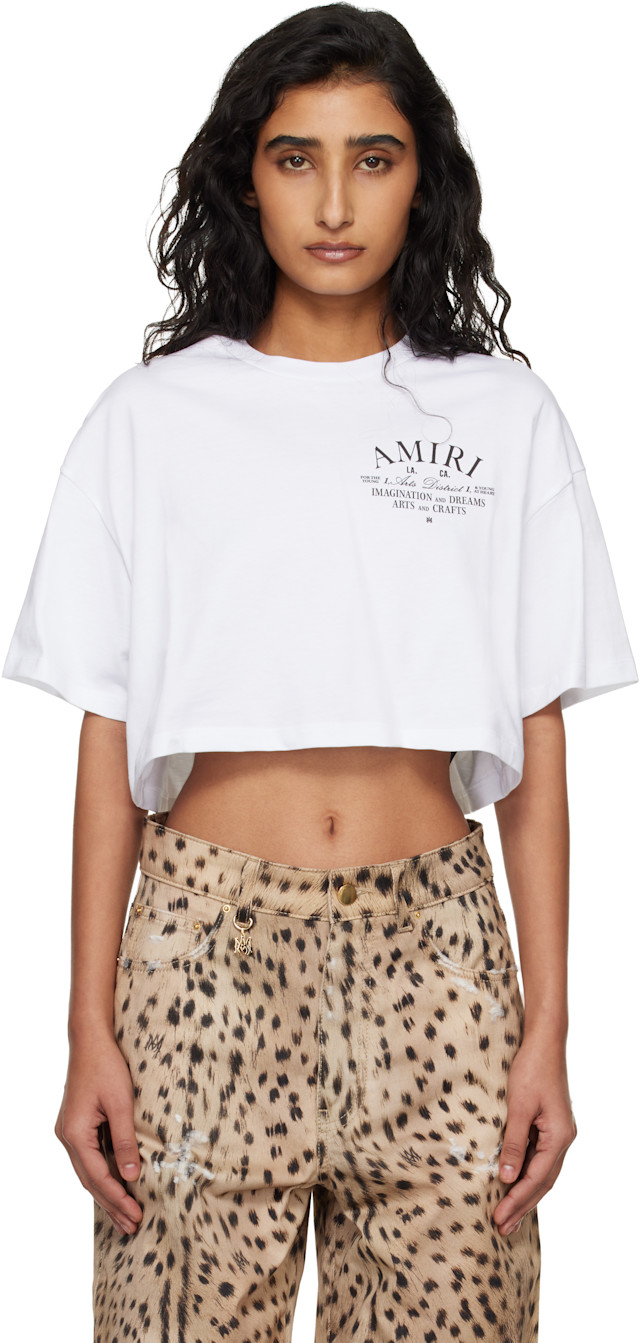 AMIRI: White Arts District Cropped T-shirt | SSENSE