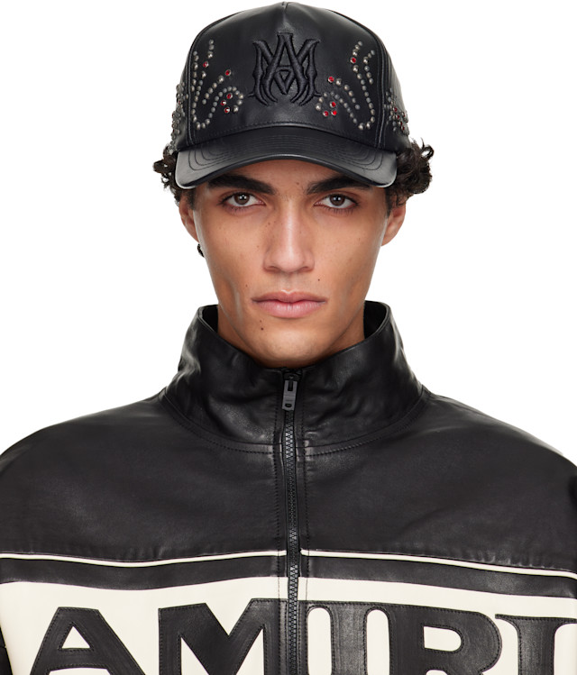 AMIRI: ブラック MA Stud レザー キャップ | SSENSE 日本