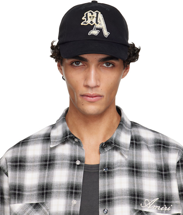 AMIRI: ブラック Varsity Patch キャップ | SSENSE 日本