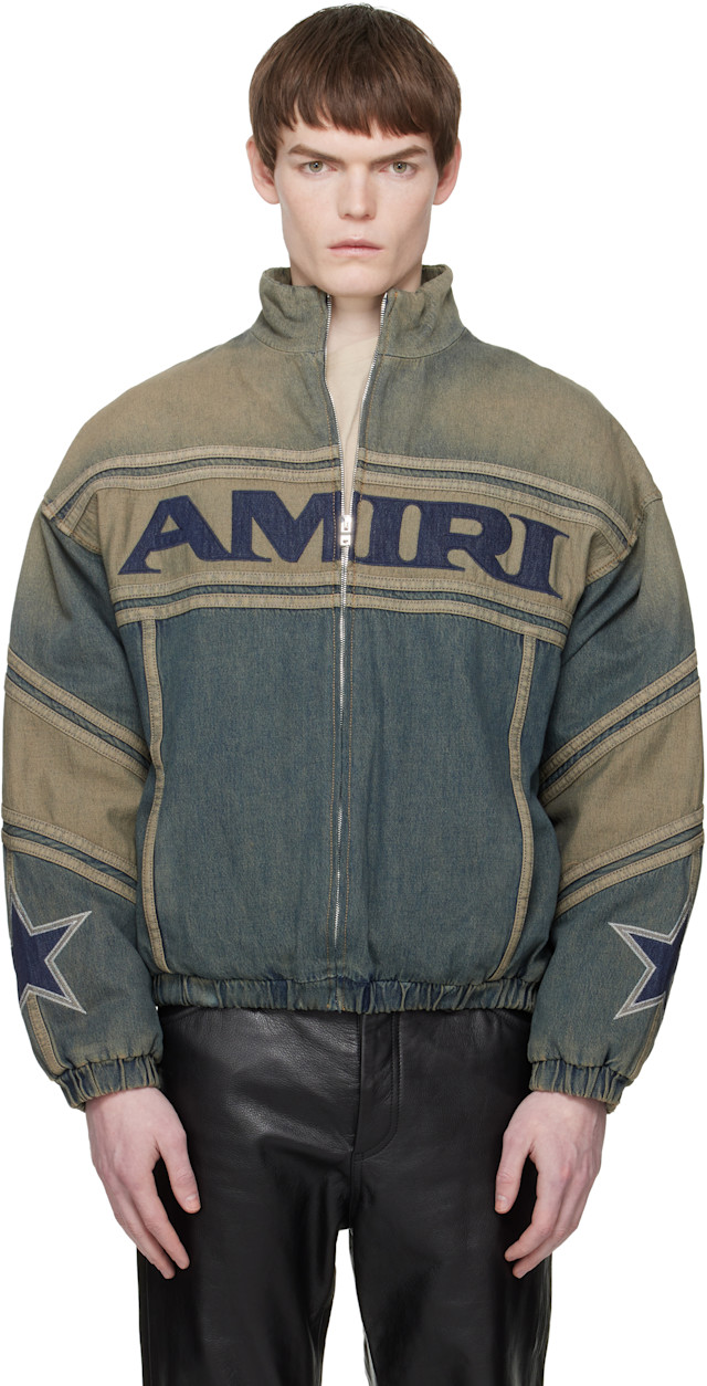 AMIRI: ブルー 'Amiri' Sport デニム トラックジャケット | SSENSE 日本