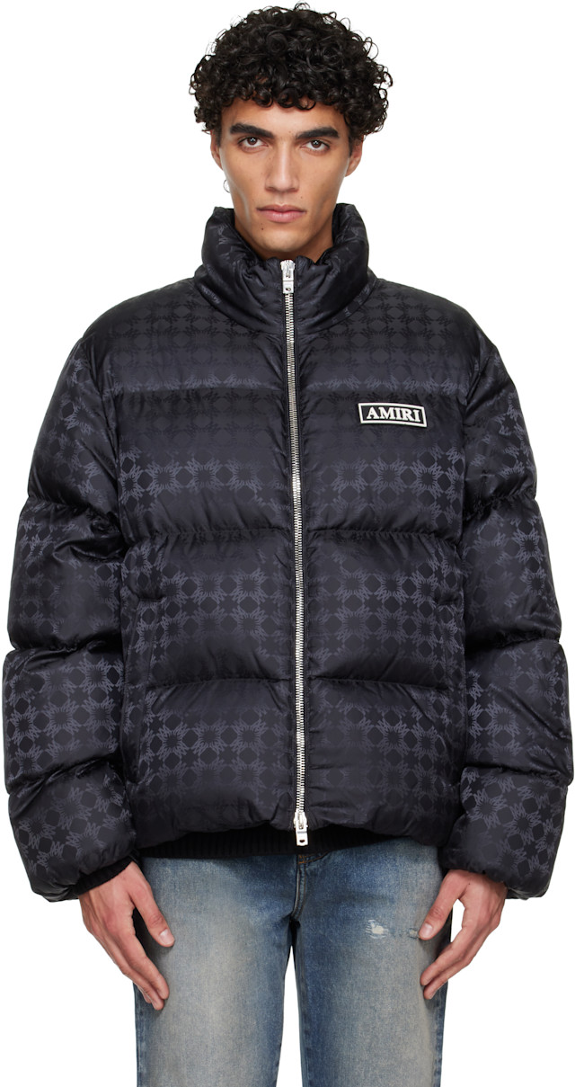 AMIRI: ブラック MA Quad ジャカード ダウンジャケット | SSENSE 日本
