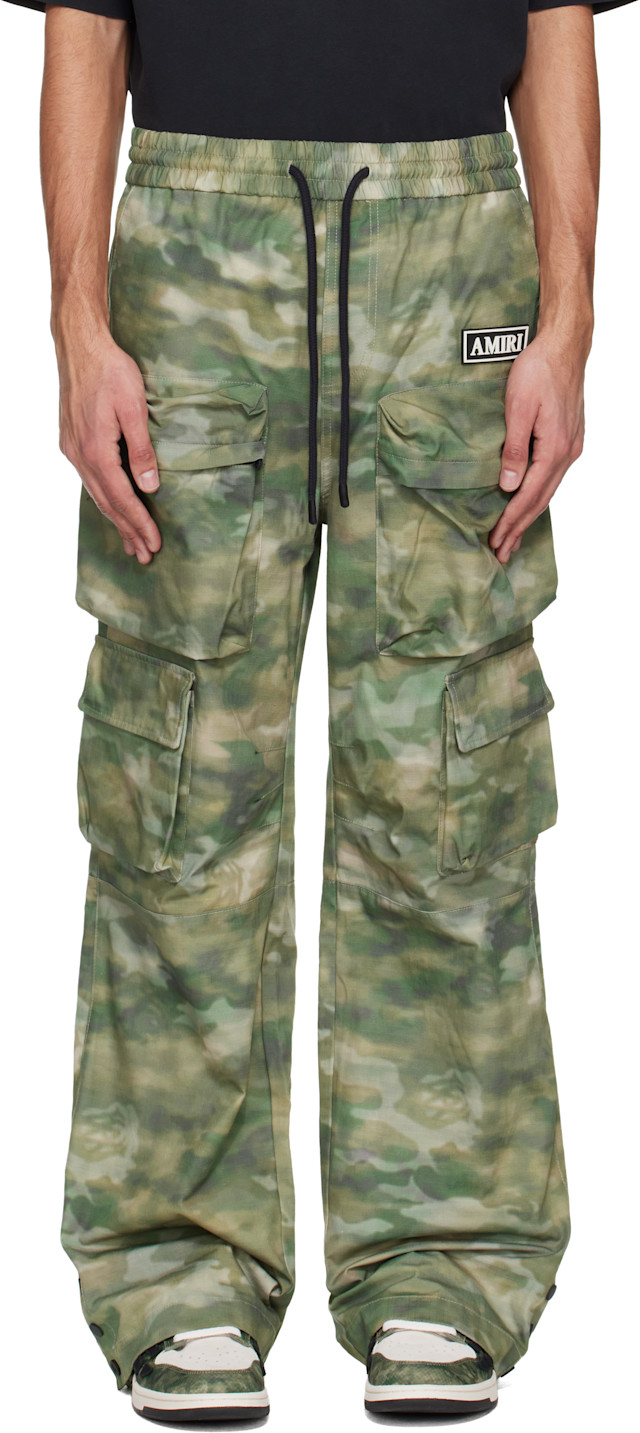 AMIRI: Green Camo Multi Pocket Cargo Pants | SSENSE
