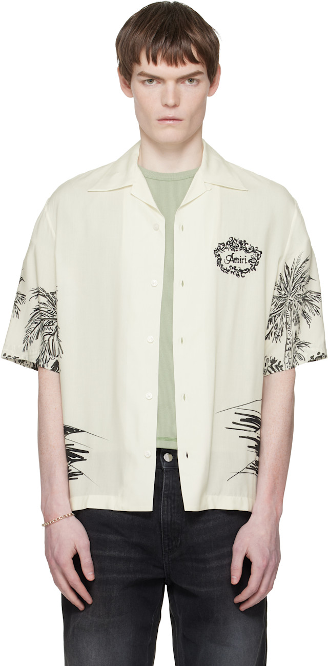 AMIRI: White Chateau Sketch Camp Shirt | SSENSE