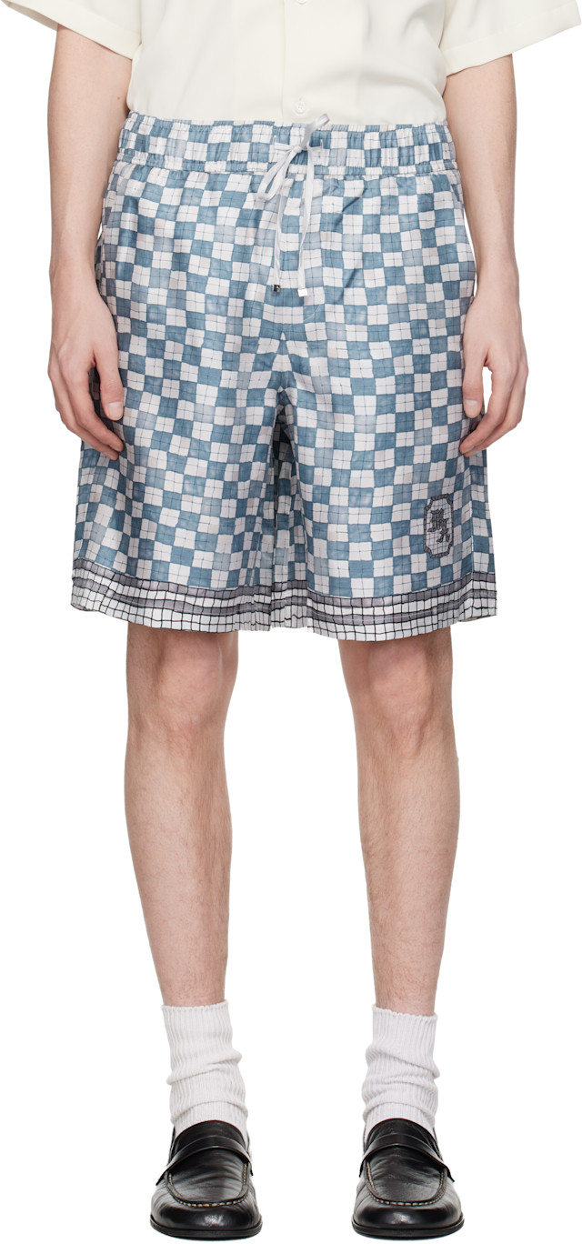 AMIRI: ブルー＆ホワイト MA Checkered ショートパンツ | SSENSE 日本