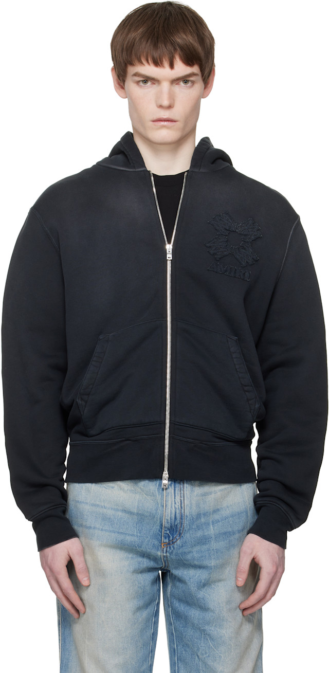 AMIRI: Black MA Quad Zip Hoodie | SSENSE