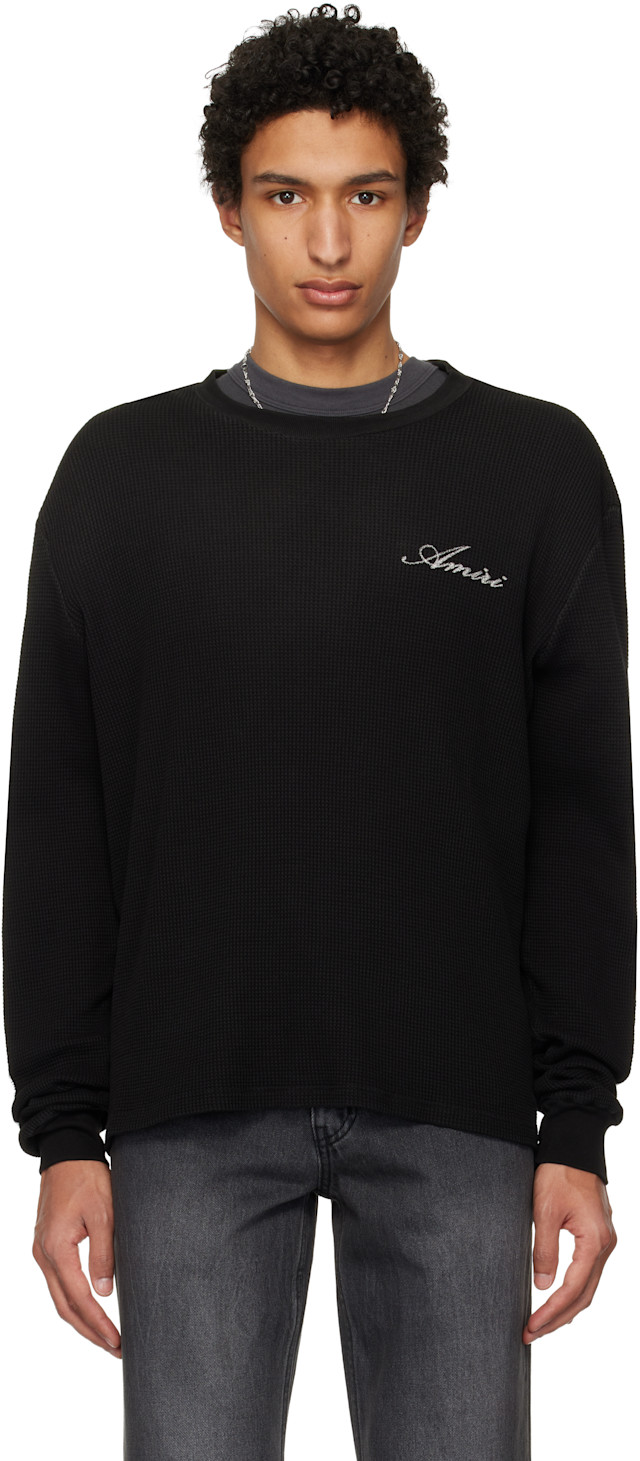AMIRI: ブラック Bones 長袖Tシャツ | SSENSE 日本