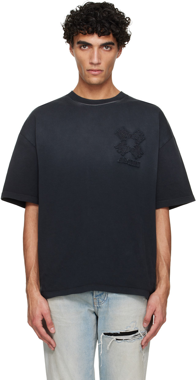 AMIRI【未使用品】MA Quadボーリングシャツ サイズL AMIRI: ブラック MA Quad オーバーサイズ Tシャツ | SSENSE 日本